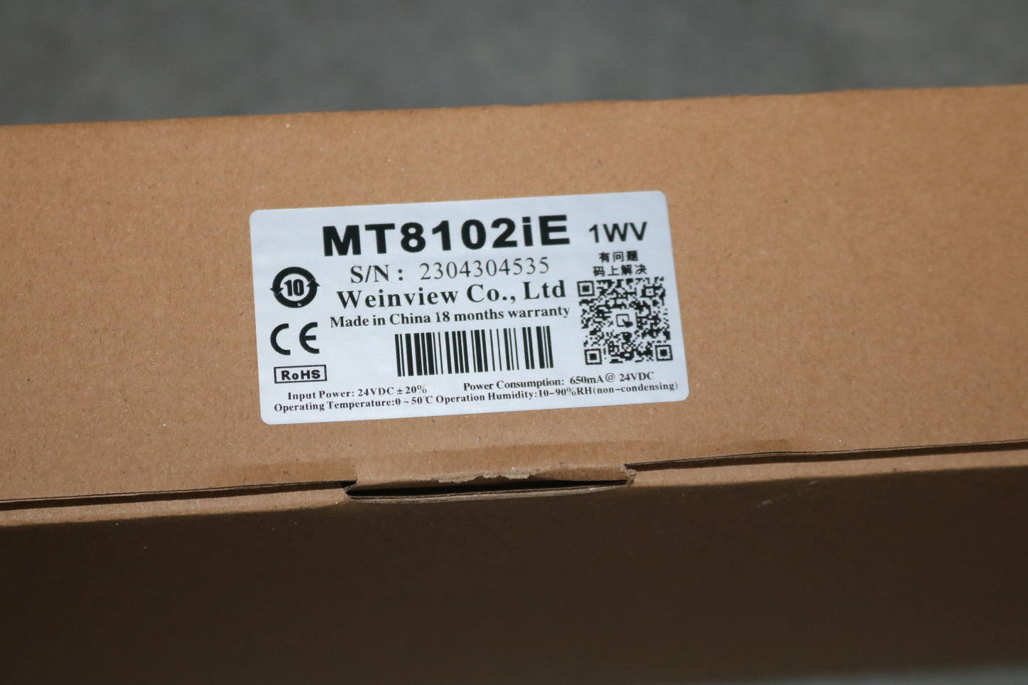 WEINTEK Weinview MT8102iE HMI with 10.1" TFT Display touch panel 024 x 600 TFT